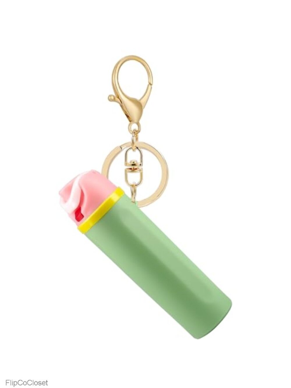 Mini Tumbler Bottle Keychain Lip Balm Holder Charms Plastic